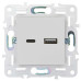 SKANDY Розетка USB A+C 18Вт SK-R13W арктический белый IEK