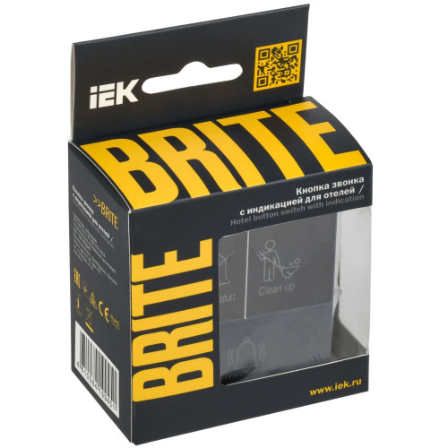 BRITE Кнопка звонка с индикацией для отелей 10А ВС10-1-9-БрМ маренго IEK