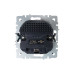 BRITE Розетка 1-местная с заземлением с защитными шторками 16А с USB A+A 5В 3,1А РЮш10-2-БрМ маренго IEK
