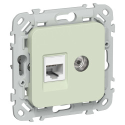 FLITE Розетка 2-местная RJ45/TV категория 5Е UTP РКТВ5е-2-0-ФлП панг IEK