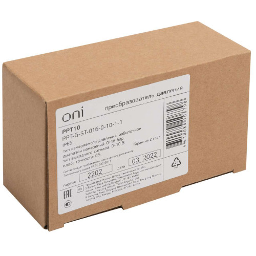 Преобразователь избыточного давления PPT10 0,5% 0-16Бар 0-10В G1/4 Mini 4-pin ONI