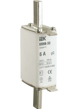Плавкая вставка предохранителя ППНИ-33 габарит 0 6А IEK