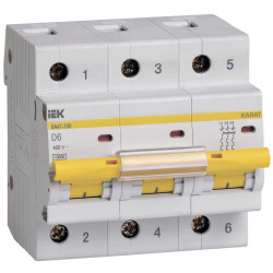 KARAT Автоматический выключатель ВА47-100 3P D 6А 10кА IEK