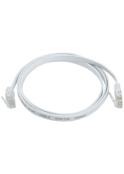 ITK Коммутационный шнур плоский (патч-корд) кат.6 UTP 1м белый