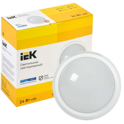 Светильник светодиодный ДПО 5051 18Вт 6500К IP65 круг белый IEK