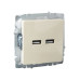 BRITE Розетка USB A+A 5В 3,1А РЮ10-1-БрКр бежевый IEK