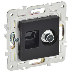 SKANDY Розетка двойная TV+RJ45 кат.5E SK-A14Bl черный IEK