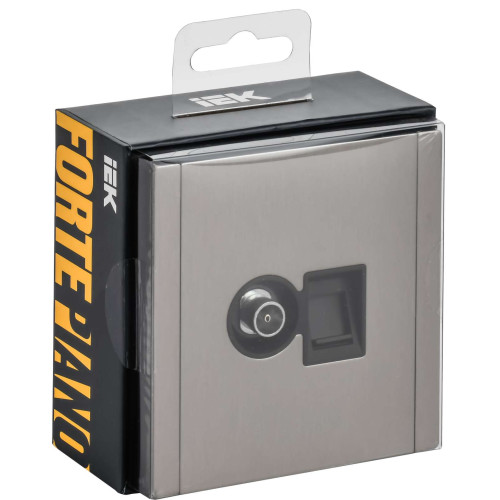 FORTE&PIANO Розетка двойная TV+RJ45 кат.6 FP737M металл никель IEK