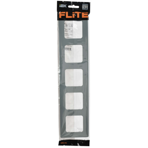 FLITE Рамка 5-местная РУ-5-К-ФлС серый IEK FLITE Рамка 5-местная РУ-5-К-ФлС серый IEK