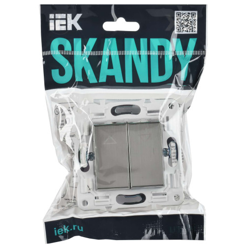 SKANDY Выключатель 2-клавишный перекрестный 10А SK-V06N металл никель IEK