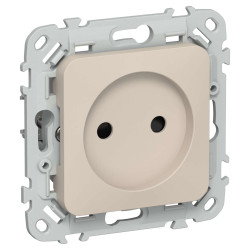 FLITE Розетка без заземления с защитными шторками 10А РСш01-0-ФлЛ льняной IEK