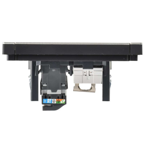 FORTE&PIANO Розетка двойная RJ11+RJ45 кат.5E FP635M металл шампань IEK