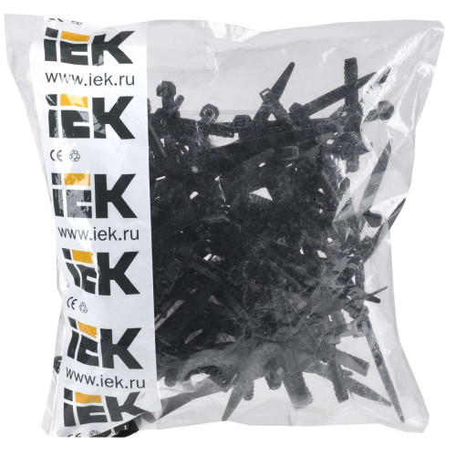 Хомут дюбельный ХД 7х150 черн (50шт/упак) IEK