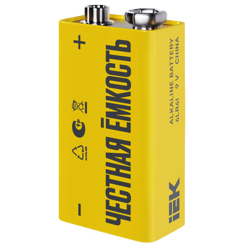 Батарейка щелочная Alkaline 6LR61 9V (1шт/блистер) IEK