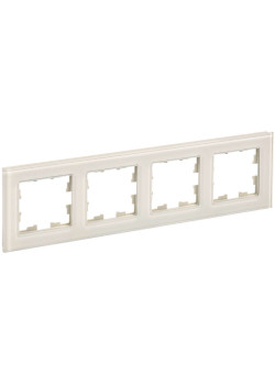 BRITE Рамка 4 -местная РУ-4-2-БрВа стекло ванильный IEK