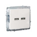 BRITE Розетка USB A+A 5В 3,1А РЮ10-1-БрЖ жемчуг IEK