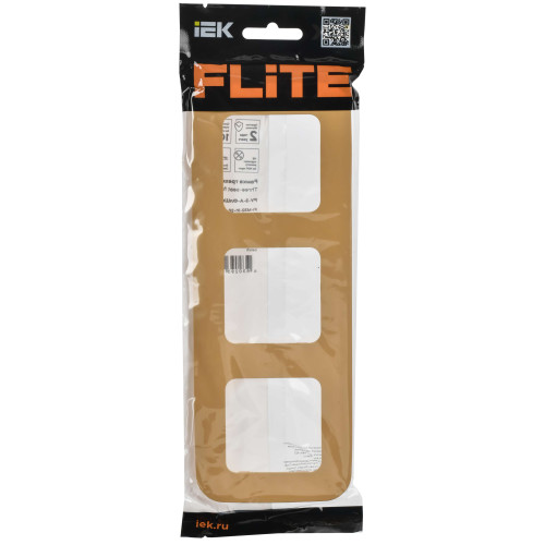 FLITE Рамка 3-местная РУ-3-А-ФлШм шамуа IEK FLITE Рамка 3-местная РУ-3-А-ФлШм шамуа IEK