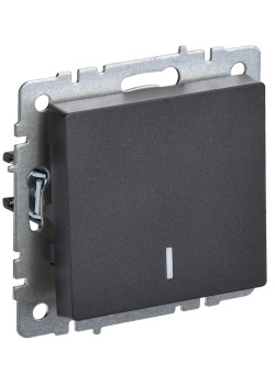 BRITE Выключатель 1-клавишный с индикацией 10А ВС10-1-1-БрЧ черный IEK