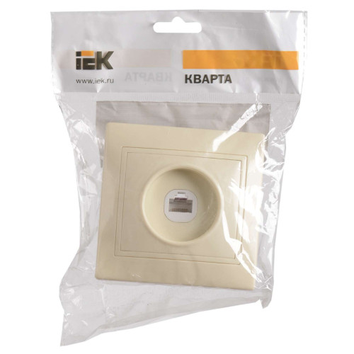 KVARTA Розетка 1-местная компьютерная RJ45 кат.5е РК10-ККм крем IEK