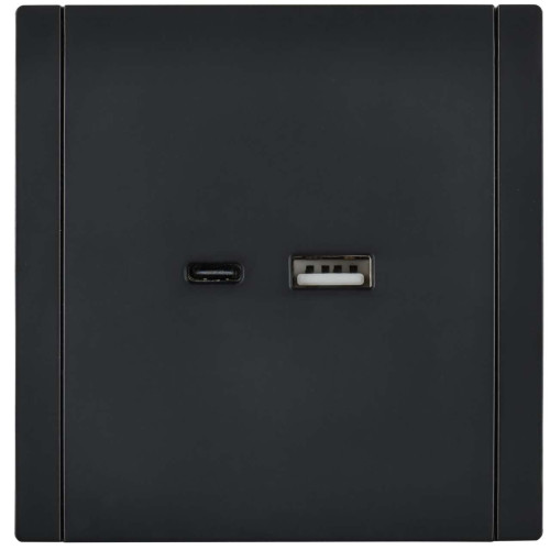 FORTE&PIANO Розетка USB A+C 3,1А FP150 черный IEK FORTE&PIANO Розетка USB A+C 3,1А FP150 черный IEK