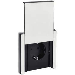 FORTE&PIANO Розетка 1-местная с заземлением с защитными шторками и крышкой безвинтовое крепление 16А IP44 FP219M металл белый IEK