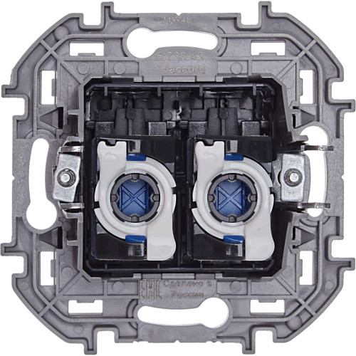 INSPIRIA Розетка компьютерная двойная RJ45 категория 6 UTP антрацит