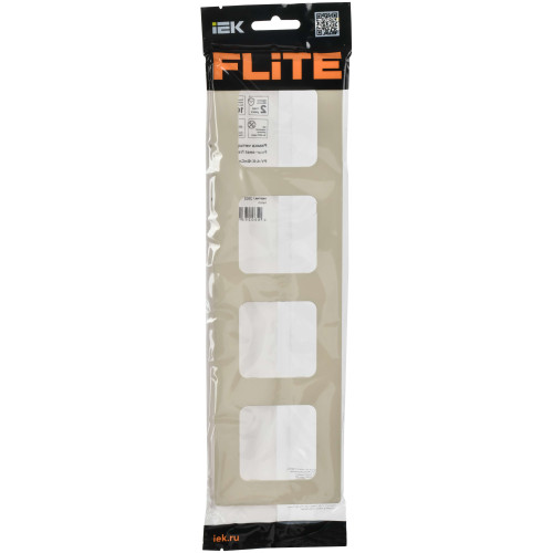 FLITE Рамка 4-местная РУ-4-К-ФлСл сливочный IEK