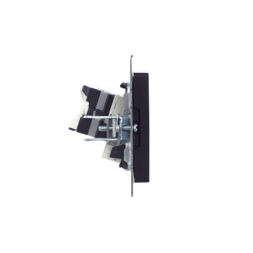 BRITE Розетка двойная RJ11+RJ45 кат.5E РК/Т12-БрЧ черный IEK
