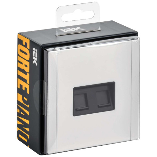 FORTE&PIANO Розетка компьютерная двойная RJ45 кат.6 FP234M металл белый IEK