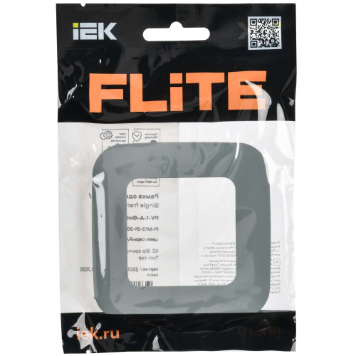 FLITE Рамка 1-местная РУ-1-А-ФлС серый IEK