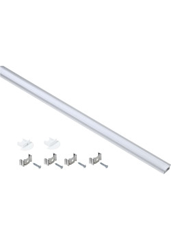 Профиль алюминиевый для светодиодной ленты 2207 встраиваемый трапециевидный 2м с комплектом аксессуаров (опал) IEK