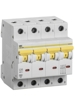 KARAT Автоматический выключатель ВА47-60M 4P C 20А 6кА IEK