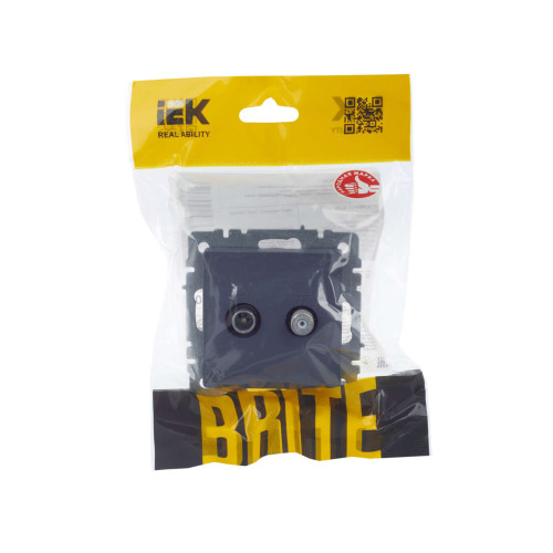 BRITE Розетка двойная TV+SAT РТВ/РСп12-БрМ маренго IEK