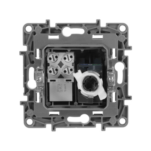 ETIKA Розетка двойная RJ11+RJ45 кат.5E UTP антрацит