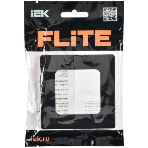 FLITE Рамка 1-местная РУ-1-К-ФлЧ черный IEK