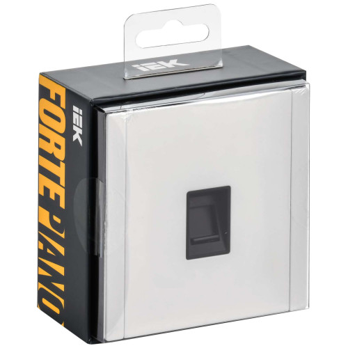 FORTE&PIANO Розетка компьютерная RJ45 кат.5E FP232M металл белый IEK