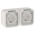 TORS Розетка 2-местная горизонтальная 16А IP55 TS322 белый IEK