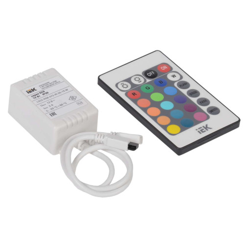 Контроллер с ПДУ ИК RGB 3 канала 12В 2А 72Вт IEK-eco