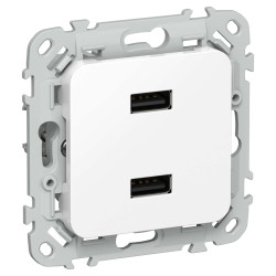 FLITE Розетка USB A+A 3,1А РЮ-2-ФлБ белый IEK