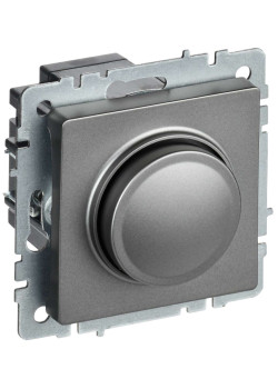 BRITE Светорегулятор поворотно-нажимной 600Вт СС10-1-0-БрС сталь IEK