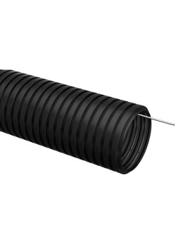 Труба гофрированная ПНД d=25мм с зондом черная (10м) IEK