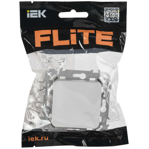 FLITE Выключатель 1-клавишный кнопочный 10А ВС11-2-0-ФлБ белый IEK