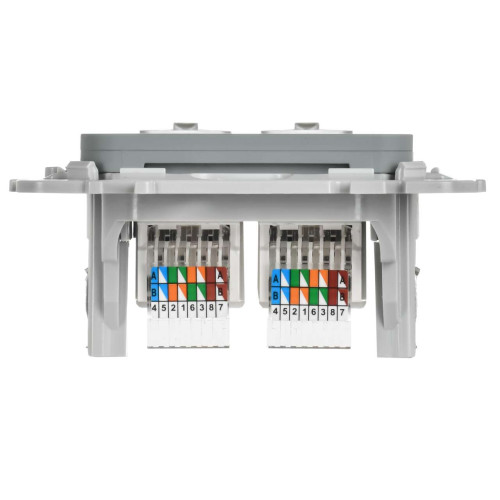 FLITE Розетка 2-местная компьютерная RJ45 категория 5Е UTP РК5е-2-0-ФлС серый IEK
