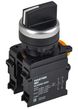 Переключатель на 3 положения 2NO чёрный MASTER IEK