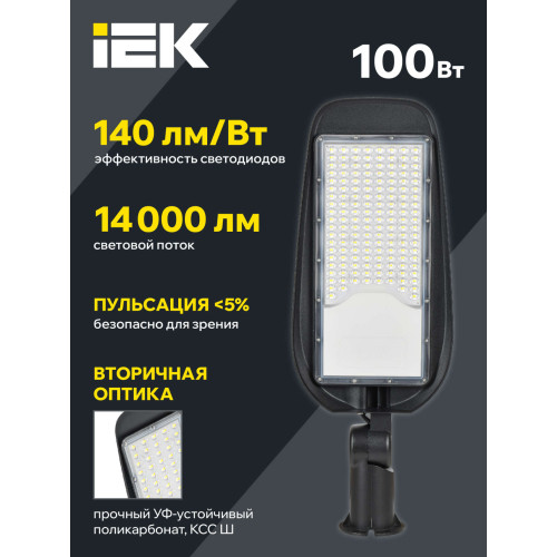 Светильник светодиодный консольный ДКУ 1014-100Ш 5000К IP65 IEK