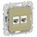 FLITE Розетка 2-местная компьютерная RJ45 категория 6 UTP РК6-2-0-ФлО оливковый IEK