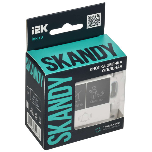 SKANDY Кнопка звонка с индикацией для отелей 10А SK-V17W арктический белый IEK