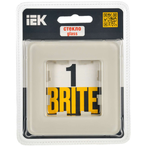 BRITE Рамка 1-местная РУ-1-2-Бр стекло песчаный RE IEK