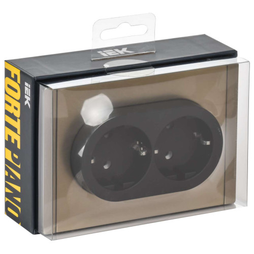 FORTE&PIANO Розетка 2-местная с заземлением без защитных шторок безвинтовое крепление 16А FP624M металл шампань IEK FORTE&PIANO Розетка 2-местная с заземлением без защитных шторок безвинтовое крепление 16А FP624M металл шампань IEK