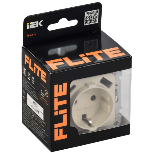 FLITE Розетка 1-местная с заземлением с защитными шторками 16А с USB A+C 20Вт безвинтовое крепление РСЮшс11-1-ФлСл сливочный IEK FLITE Розетка 1-местная с заземлением с защитными шторками 16А с USB A+C 20Вт безвинтовое крепление РСЮшс11-1-ФлСл сливочный IEK